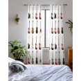 thumbnail image 3 of Music Sheer Curtains 63 Inch Length 2 Panels Set for Living Room/Bedroom, Red Beige Guitar Modern Art Kitchen Curtains with Grommet Semi-Sheer Curtains Drapes Voile Window Treatments 42"x63"x2, 3 of 7