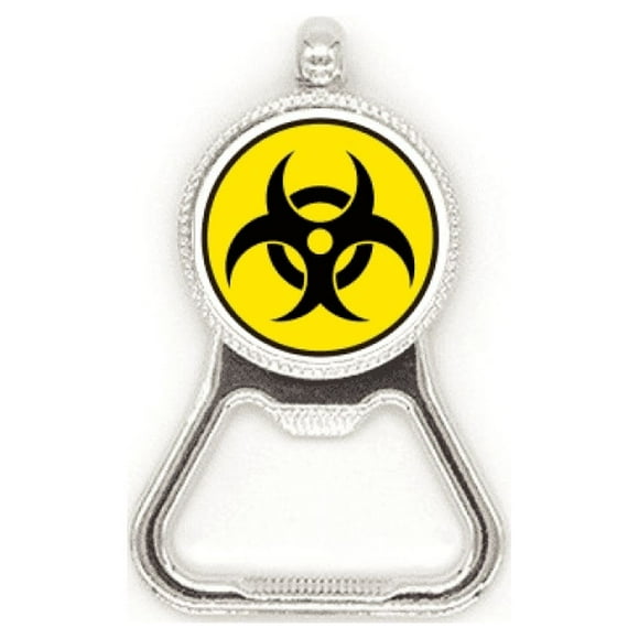 Danger Checal Toxic Radiation Symbol Metal Beer Bottle Cap Opener Duty Stainless Steel