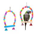 thumbnail image 4 of Parrot Swing Perch Arch Design Wood Bird Cage Swing Bird Hanging Perch with Bell, 4 of 10