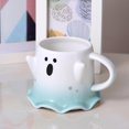 thumbnail image 2 of Ceramic ghost mug, Halloween Creative Spooky Cup with Cute Face, Cute Mug for Men, Women & Teens - Microwave & Dishwasher Safe (Blue), 2 of 13