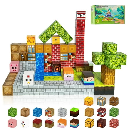 KAIPARA Magnetic Building Blocks, 100PCS Sensory Stacking Toy Ideal Christmas Birthday Gifts for Boys and Girls Age 3 