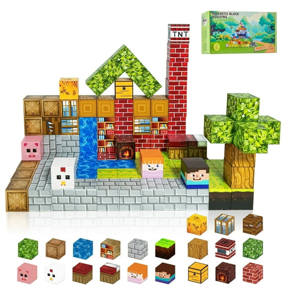 KAIPARA Magnetic Building Blocks, 100PCS Sensory Stacking Toy Ideal Christmas Birthday Gifts for Boys and Girls Age 3 