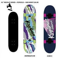 Kryptonics 30" Complete Cruiser Skateboard with Self Powered Light Up Technology