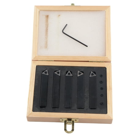 

5Pcs 3/8in Indexable Turning Tool Set Cemented Carbide Machining Lathes Cutting Facing Tools