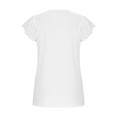 thumbnail image 6 of Cethrio Girls T-shirts with Ruffled, Fashion Summer Solid Color Short Sleeve Tops White Size 13-14T, 6 of 8