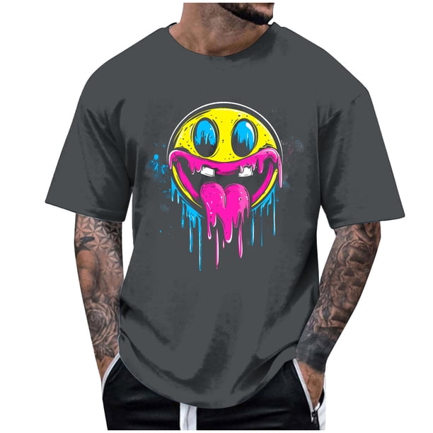 Blusas y camisas de manga corta y cuello redondo para hombre. Blusas/camisetas de manga corta con cuello redondo y estampado de Halloween para hombre. Blusa para hombre.