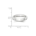 thumbnail image 2 of 14 Carats Or Blanc Massif Poli Demi-Rond Gravable 4mm Demi-Rond Bague Taille 5.5 Bijoux Cadeaux pour Femmes, 2 of 3