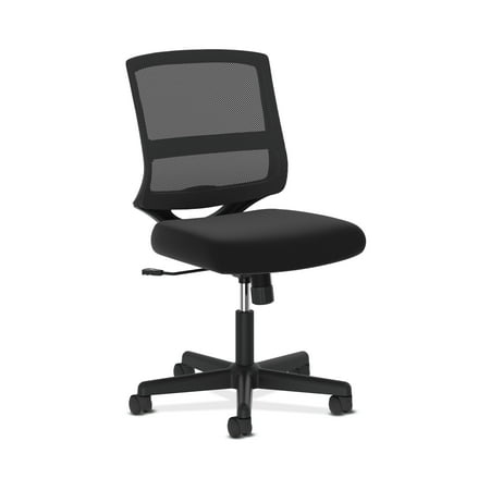 HON ValuTask Series Mid-Back Mesh Task Chair, Armless Black Mesh Computer Chair, Black