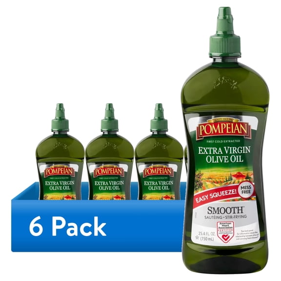 (6 pack) Pompeian Smooth Extra Virgin Olive Oil Squeeze - 25.4 fl oz