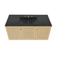 thumbnail image 4 of Classe 48" Wall-Mounted Bathroom Vanity in Natural Oak with Black 3-Hole Widespread Sink Top, 4 of 5