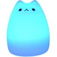 thumbnail image 1 of Luz de noche para niños 7 Silicio colorido Gato lindo Lámpara de luz de noche LED Luz de escritorio recargable por USB para bebés Niños Dormitorio de cabecera Lámpara de estudio para niños Jormftte WMZY-530, 1 of 7