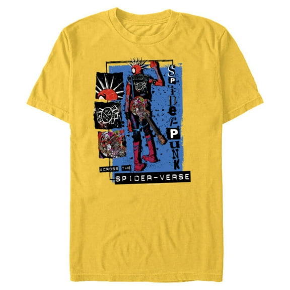 Marvel Spider-Man: Across the Spider-Verse Spider-Punk Back - Short Sleeve Blended T-Shirt for Adults - Customized-Yellow