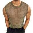 thumbnail image 2 of Mesh Fishnet Tank Tops Men Summer Casual Loose Fit Hollow out See through Crewneck Sleeveless Shirt Party Clubwear, 2 of 7