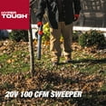 Hyper Tough 20V Max Battery Powered Cordless 130 mph Leaf Sweeper, HT21