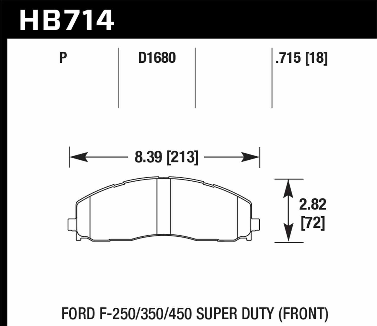 Hawk 15-17 Ford F-250/350 LTS Street Front Brake Pads Fits select: 2013-2019 FORD F250, 2013-2019 FORD F350