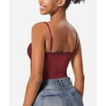 thumbnail image 3 of Women'S Lace Camisole Square Neck Sleeveless Spaghetti Strap Basic Tank Top Brick Red M, 3 of 4