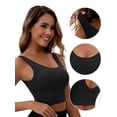 thumbnail image 3 of Unique Bargains Women's V Back Wide Straps Sports Bra S Black, 3 of 6