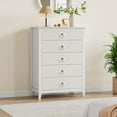 thumbnail image 7 of 42.9" Tall Fluted Dresser for Bedroom, 5-Drawer Wood Dresser for Bedroom, Modern Chest of Drawers, Storage Organizer Cabinet for Living Room, Hallway, Entryway, Easy Assembly, 7 of 7