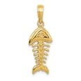 thumbnail image 3 of FB Jewels 14K Yellow Gold Polished 3-Dimensional Fish Bone Pendant, 3 of 5