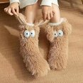thumbnail image 4 of Friends Cozy Socks, Women's Winter Warm Fuzzy Sock Non-slip Slipper Socks with Cute Big Eyes, Funny Home Floor Sock-White, 4 of 7