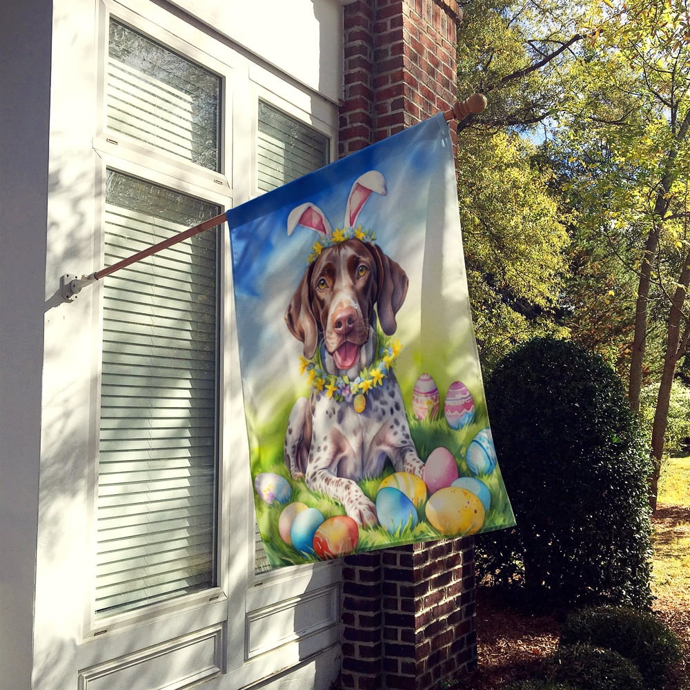 German Shorthaired Pointer Easter Egg Hunt House Flag 28 in x 40 in