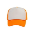 thumbnail image 2 of Top Headwear Blank Trucker Hat - Mens Trucker Hats Foam Mesh Snapback White/Neon Orange, 2 of 2