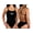 Black, variant on Girl's/Women's Guard Polyester Thin Trap Open Back Swimsuit (FGP05) - Red - 24