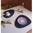 thumbnail image 2 of Faux Leather Placemats and Coasters Set, Round Leather for Dinner Table Mats Heat Resistant Washable Insulation Coffee Mats Kitchen Place Mats (2 Placemats+2 Coasters), 2 of 7