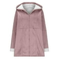 thumbnail image 4 of Lixiuxyad Fuzzy Jackets Jacket Full Zip Hooded Outdoor Pullover Soft Thermal Lightweight Windproof Comfortable Casual Warm Winter Jackets For Hiking Running Pink, 4 of 5