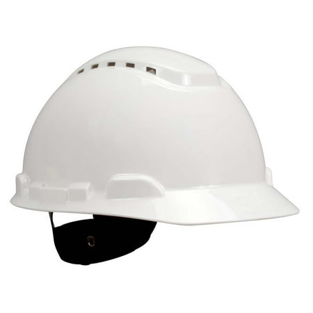 - 3M Hard Hat H-701V, Vented White 4-Point Ratchet Suspension,