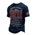 thumbnail image 2 of Xneal 911 25th Anniversary T-Shirt Print Never Forget 911 Casual Short Sleeve Blue Shirts for Men Size 3XL, 2 of 5