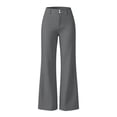 thumbnail image 5 of Bloomae Womens Dress Pants Button Elastic High Waisted Business Casual Wide Leg Flare Pants Fashion Loose Fit Work Trousers with Pockets, 5 of 9