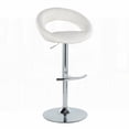 thumbnail image 2 of Set of 2 Posh Contemporary Barstools - Chrome Metal & White Faux Leather with Swivel, 2 of 5