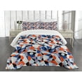 thumbnail image 3 of Ambesonne Mid Century Quilted Bedspread Set 3 Pcs, Colors Shapes Grid, King Size, Multicolor, 3 of 5