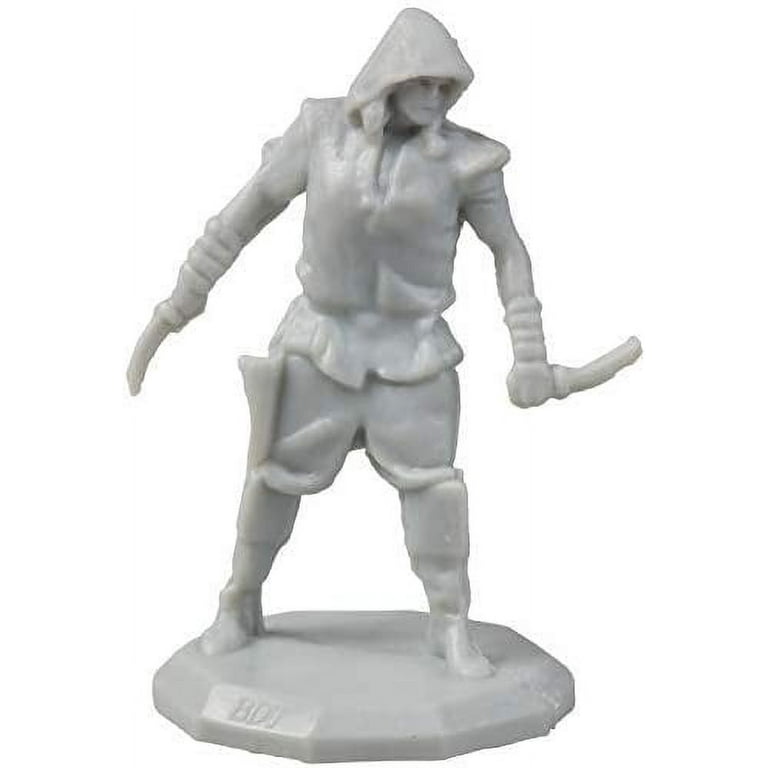 8 Unpainted Fantasy Bandit Mini Figures- All Unique Designs- 1 Hex-Sized  Compatible with DND Dungeons and Dragons & Pathfinder and All RPG Tabletop