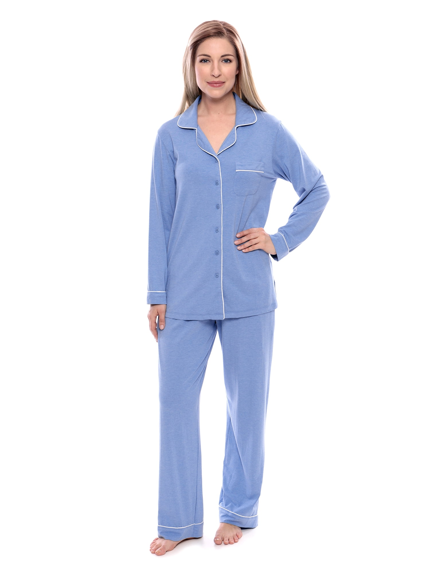 Women's Button-Up Long Sleeve Pajamas - Sleepwear set by Texere ...
