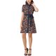 thumbnail image 2 of INSPIRE CHIC Vestido de Camisa de Manga Corta con Cinturón y Cuello en Contraste para Mujeres XL Negro, 2 of 7