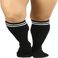 thumbnail image 3 of Old School Black And Double White Striped Knee High Socks, 3 of 6