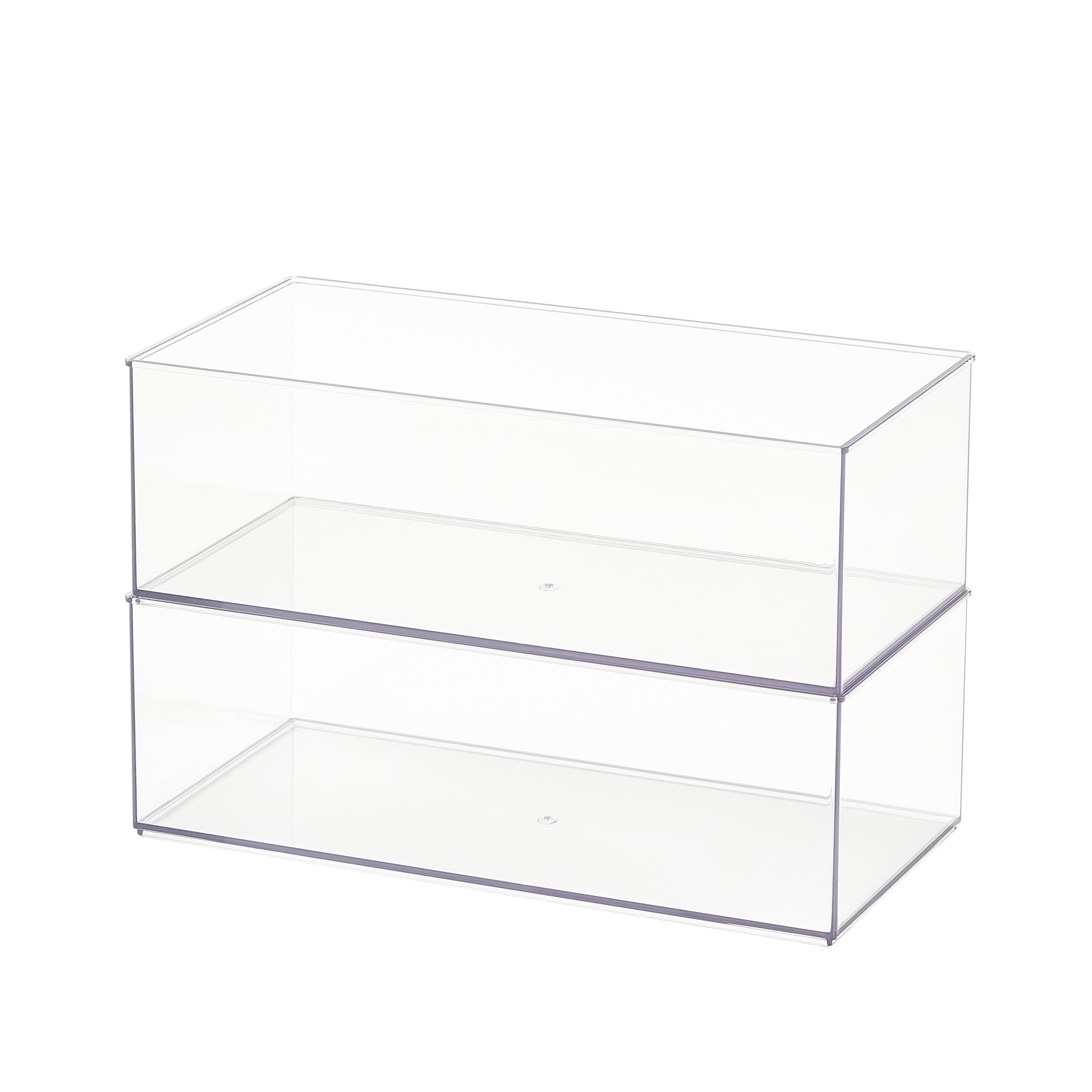 12" x 6" Clear Stacking Storage Bin by Simply Tidy - Stackable Plastic Organizer for Desk - Crafting - and Office Supplies - 1 Pack