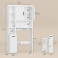 thumbnail image 2 of Over-the-Toilet Storage Cabinet with Pulley System, Adjustable Shelf & Rack for Bathroom, Restroom, or Entryway (White), 2 of 9