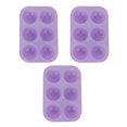 thumbnail image 4 of 3 moldes semiesféricos de silicona para hornear para chocolate, pudín, mousse, postre, herramientas de cocina, color morado, 4 of 14