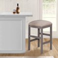 thumbnail image 6 of 24 Inch Wood Counter Stool Set of 2 Cushioned Farmhouse Design Gray, 6 of 6