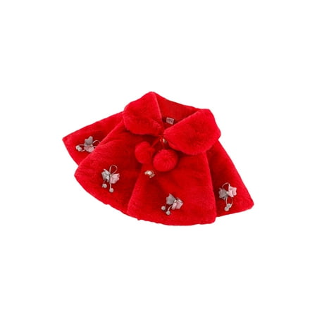 

TFFR Infant Toddler Girls Cute Thick Fur Capes Cardigan Cloak Coat Winter Warm Outerwear