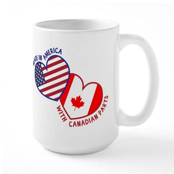 CafePress - Made In America With Cana - 15 oz Ceramic Large White Novelty Mug