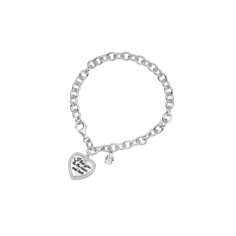 Sterling Silver Cuff Bracelet | "I Love You To The Moon And Back" Engraved, 6 Inch, Handmade