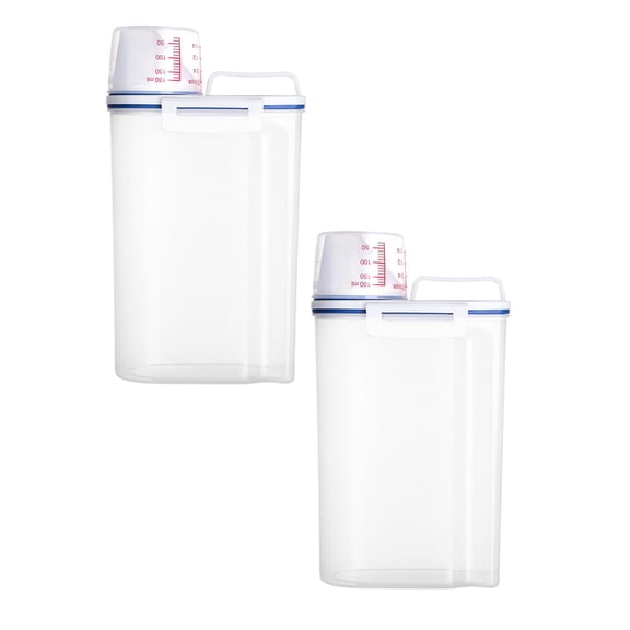 2 Pcs Rice Storage Container, Pet Food Storage Container, Airtight Grain Dispenser with Claer Scale Clear Kitchen Food Dispenser for Rice, Beans, Grains, Small Dry Food