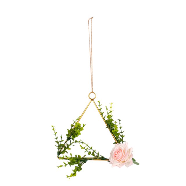Colgantes geométricos de metal Decoraciones de pared nórdicas con lámpara de gancho para el hogar, sala de estar, dormitorio, triangular Jumpingount HA002882-01