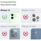 thumbnail image 2 of [ 2 Pack Camera Lens Protector for iPhone 12, Aluminum Metal Lens Film, 9H Hardness Tempered Glass Camera Screen Cover,Bubble Free,Strong Stickiness Case Friendly - Black, 2 of 5
