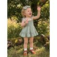 thumbnail image 4 of Baby Solid Color Sleeveless Ruffle Romper Dress with Headband, 4 of 7