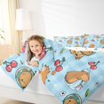 thumbnail image 4 of Homewish Cute Cartoon Capybara Full Size Comforter Sets,Sweet Red Cherry Bedding Comforter Set,Blue Geometric Checkered Bedding Sets For Girls Kids,Breathable Home Decor Reversible,3 Pieces, 4 of 8